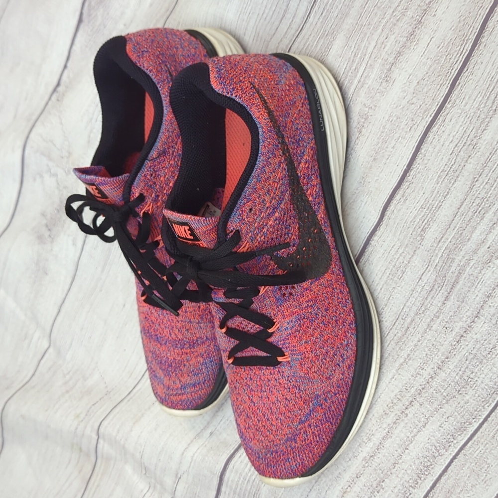Women's Nike Flyknit Lunar 3 Running Shoes Pink & Black